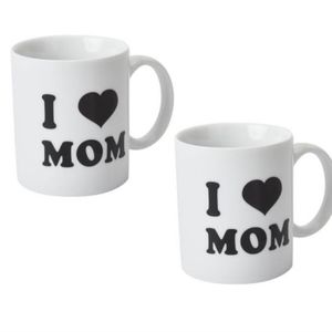 NWT Color Changing I Love Mom Ceramic Cups Set of 2